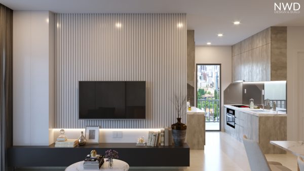 Thiết kế phòng khách hiện đại căn hộ Lux Garden Quận 7