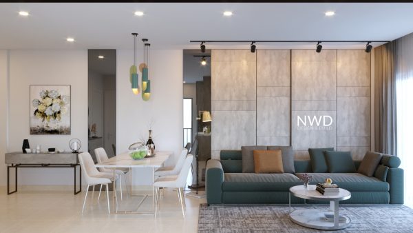 Thiết kế phòng khách hiện đại căn hộ Lux Garden Quận 7