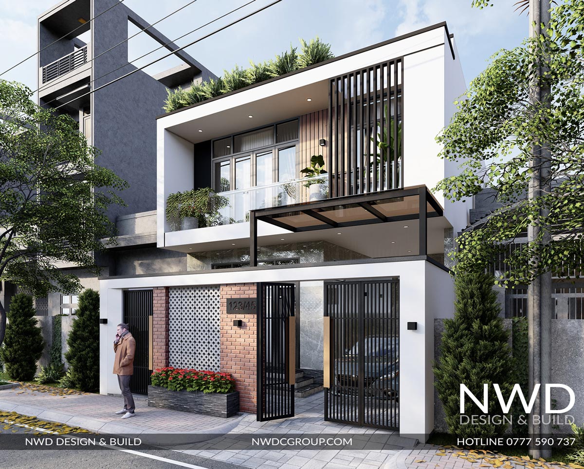 Nhà phố 2 tầng bề ngang 7m 1 trệt 1 lầu 1 sân thượng
